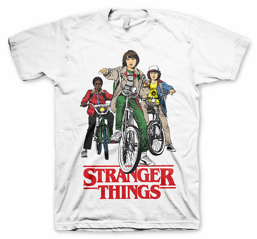 Stranger Things tričko, Bikes White, pánské, velikost L