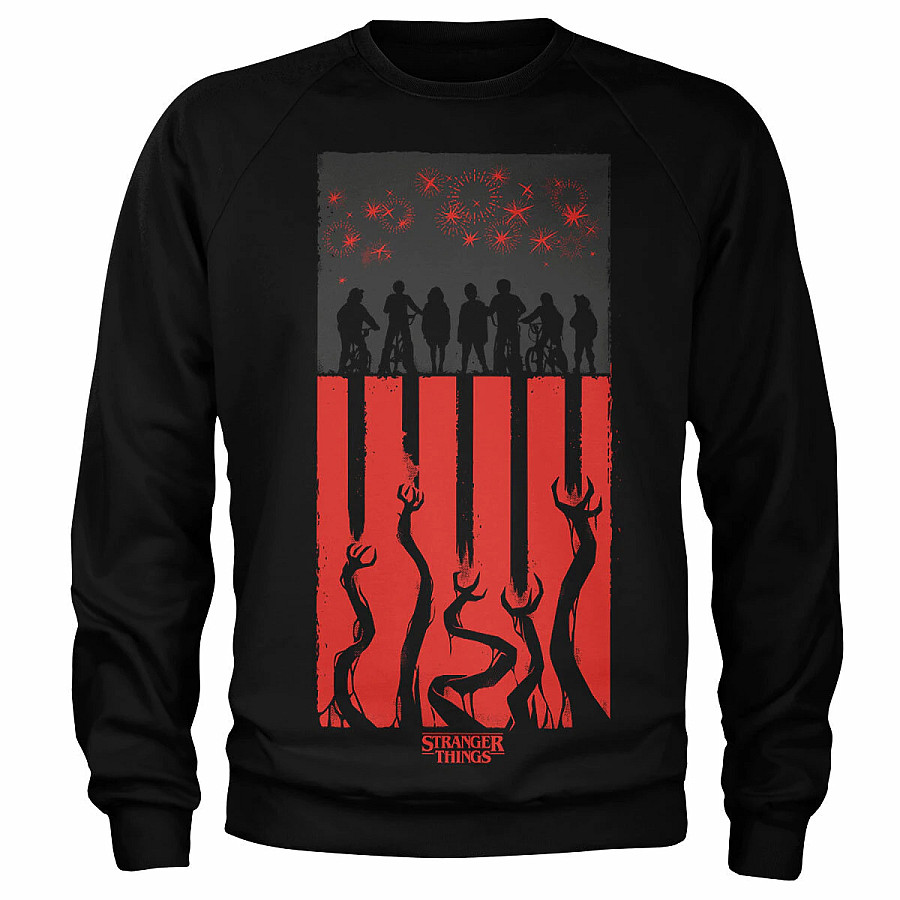 Stranger Things mikina, Flag Sweatshirt Black, pánská, velikost M