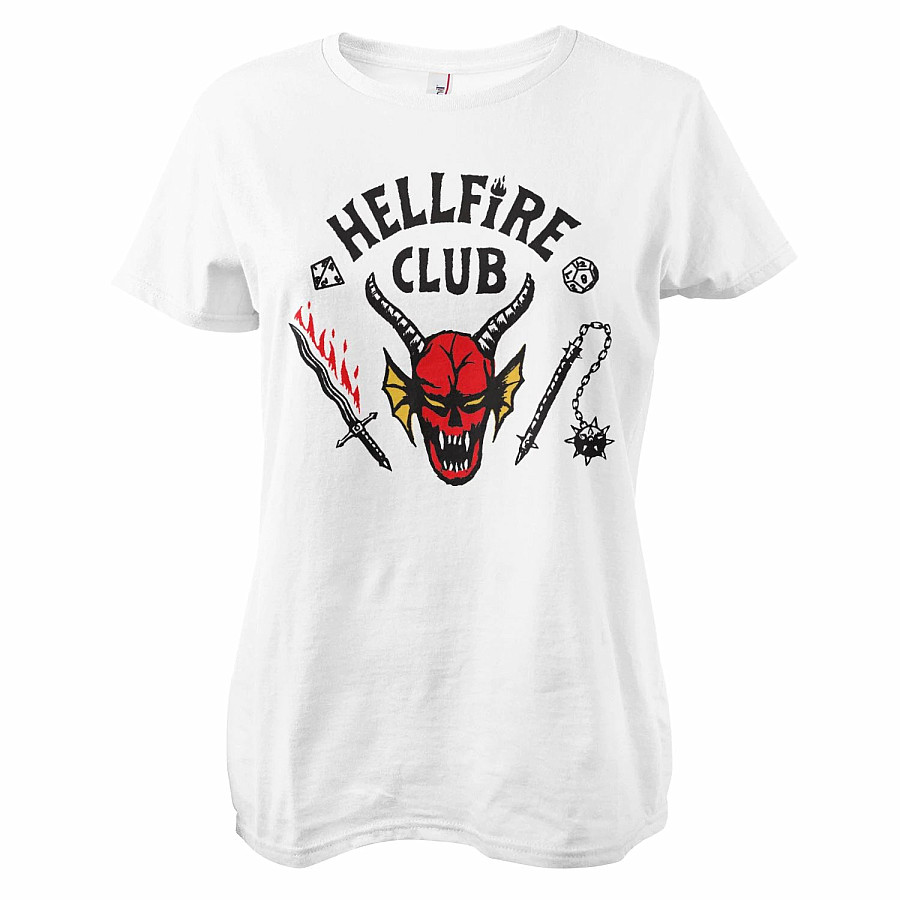 Stranger Things tričko, Hellfire Club Girly White, dámské, velikost XL