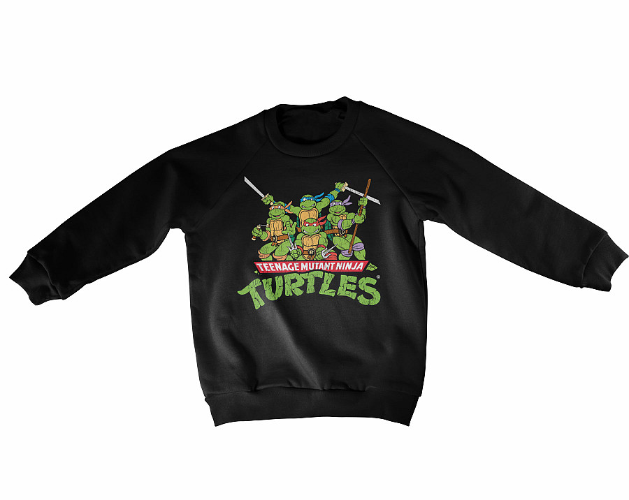 Želvy Ninja mikina, Distressed Group Sweatshirt Black, dětská, velikost XS velikost XS věk (4 roky)