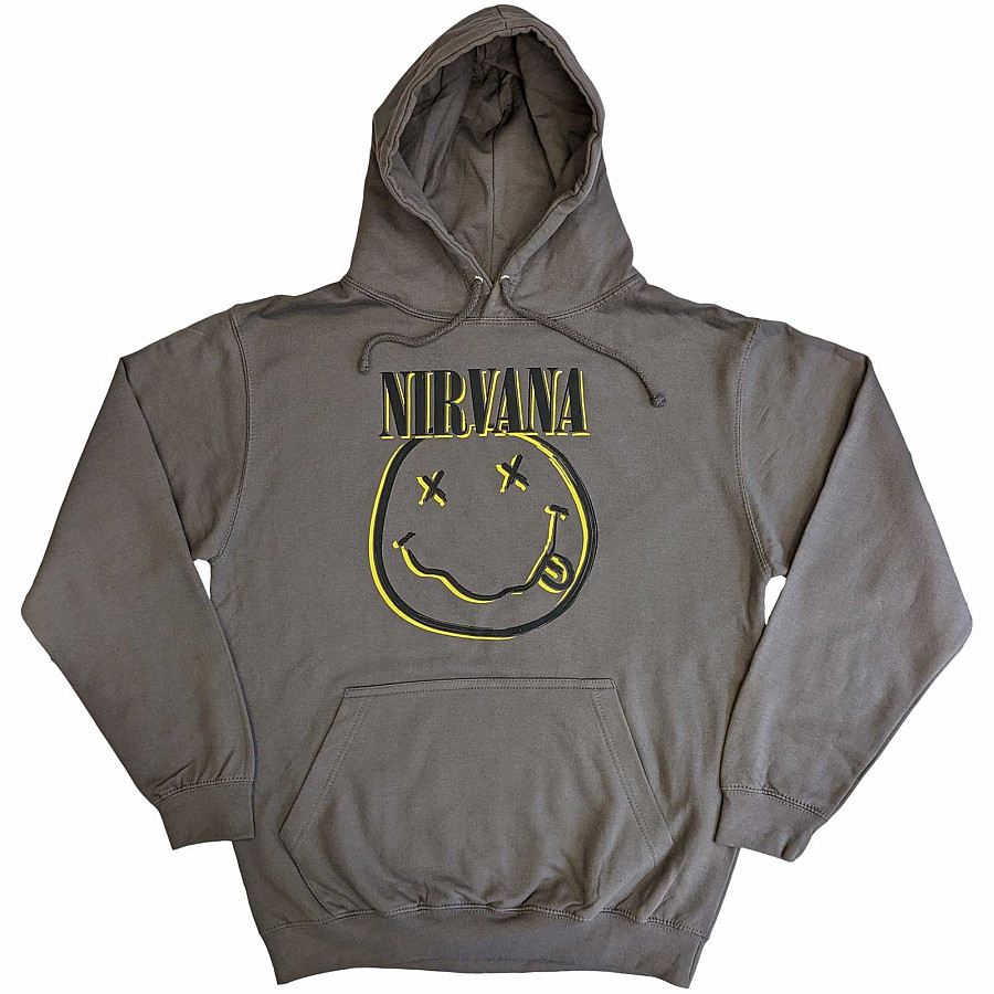 Nirvana mikina, Inverse Smiley Charcoal Grey, pánská, velikost L