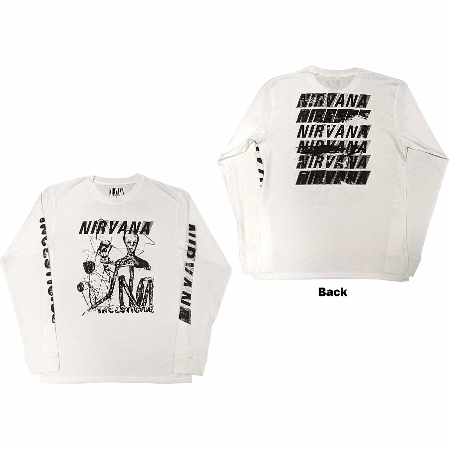 Nirvana tričko dlouhý rukáv, Incesticide BP White, pánské, velikost XXL