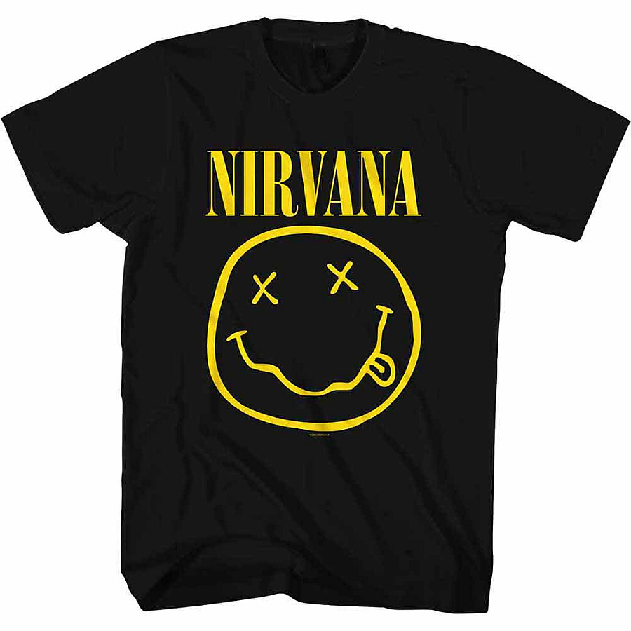 Nirvana tričko, Yellow Happy Face Black, pánské, velikost XXL