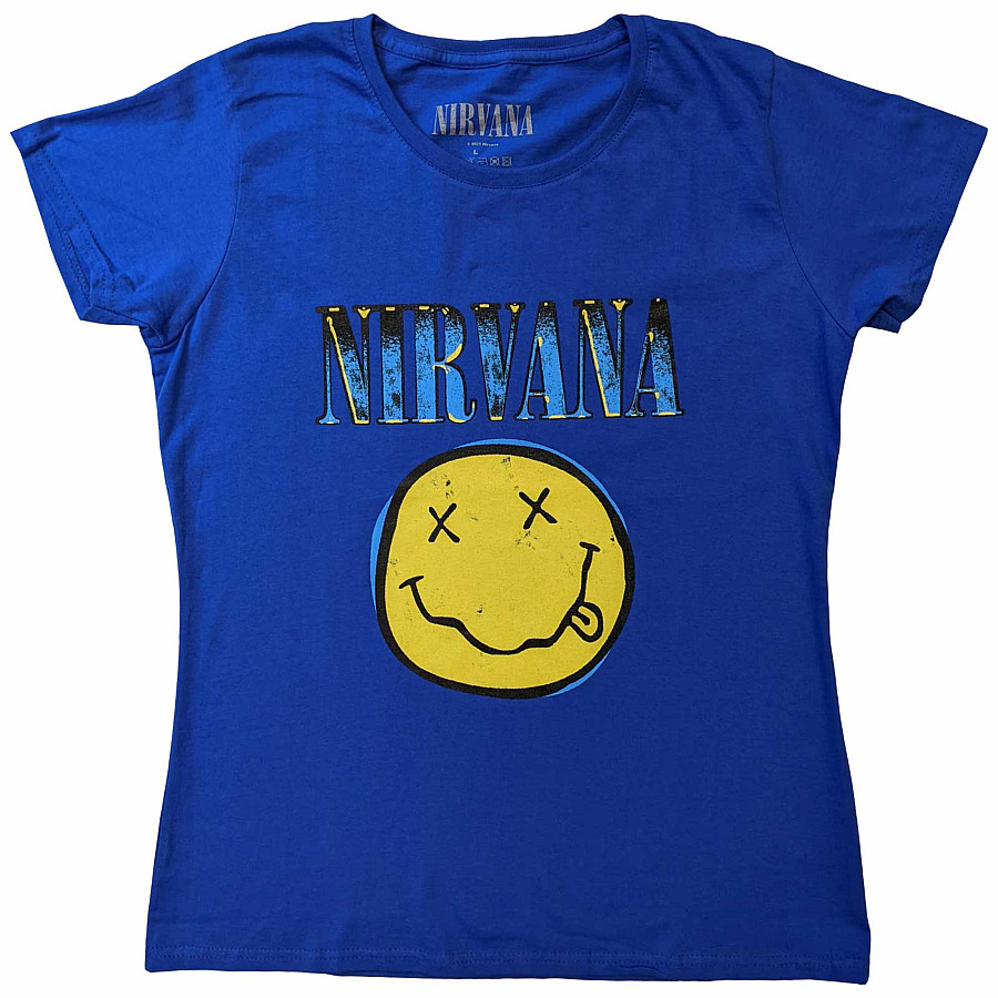 Nirvana tričko, Xerox Smiley Blue, dámské, velikost S