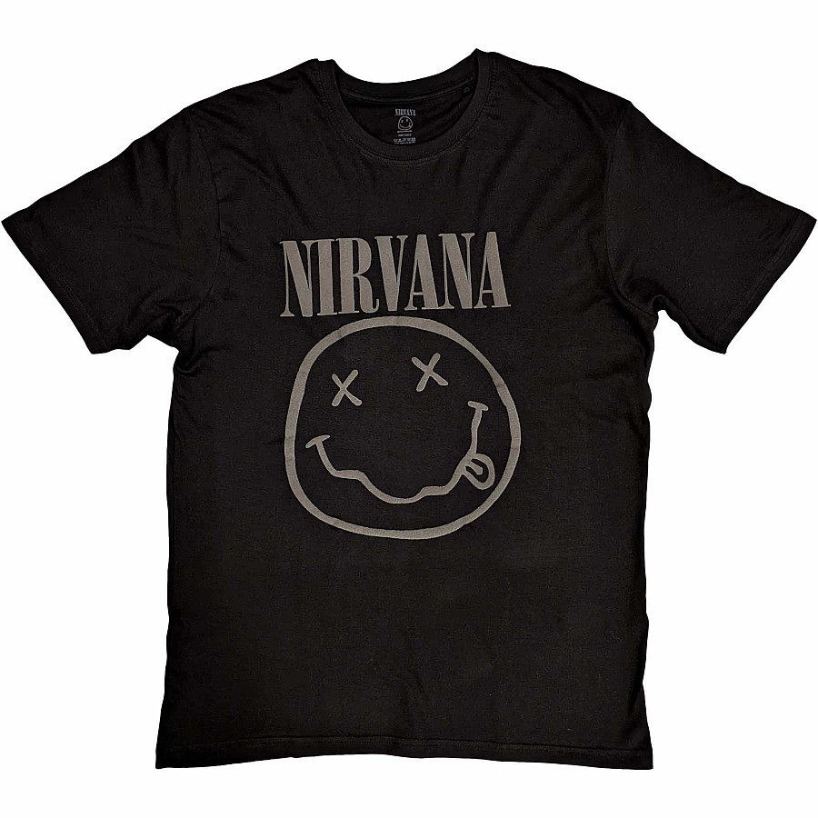 Nirvana tričko, Black Happy Face Hi-Build Black, pánské, velikost L