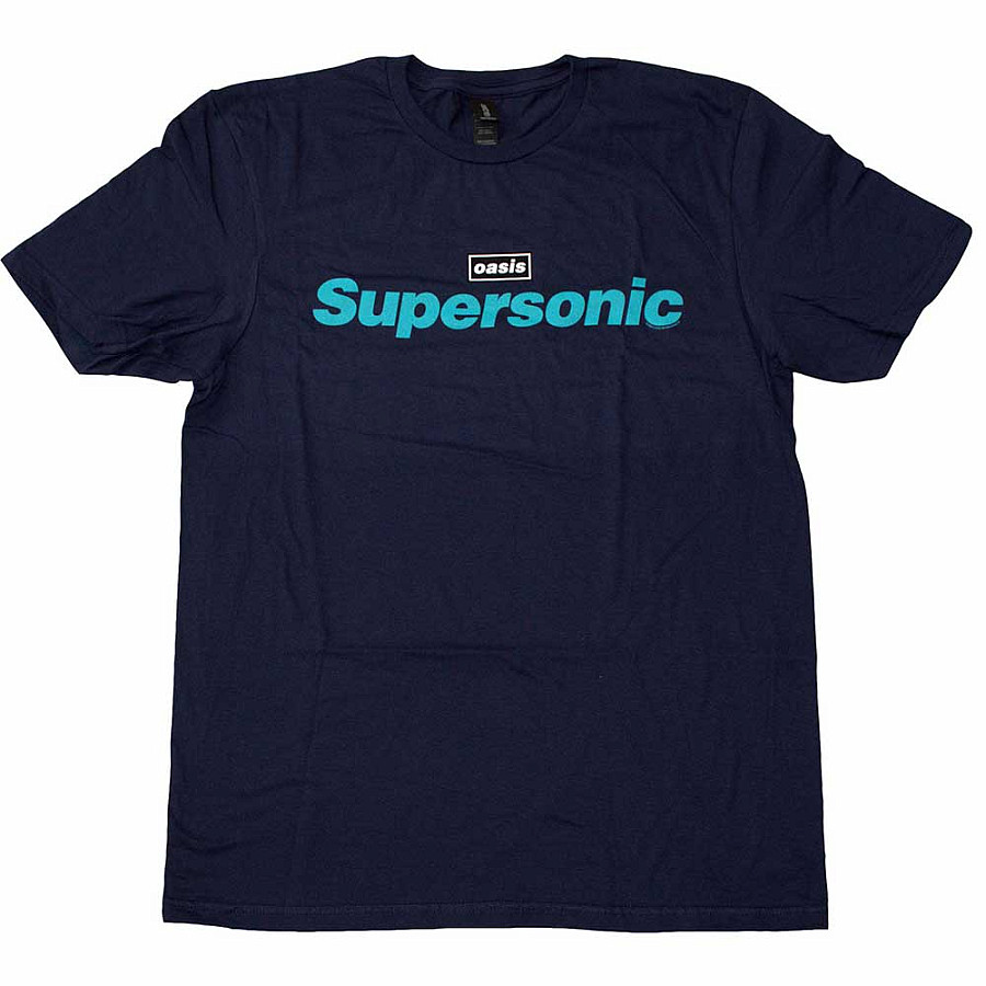 Oasis tričko, Supersonic Title Colour Navy Blue, pánské, velikost XXL