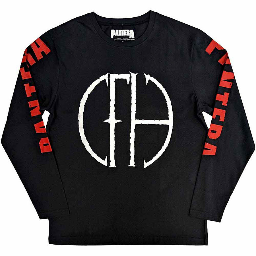 Pantera tričko dlouhý rukáv, Frayed Logo Sleeve Print Black, pánské, velikost XXL