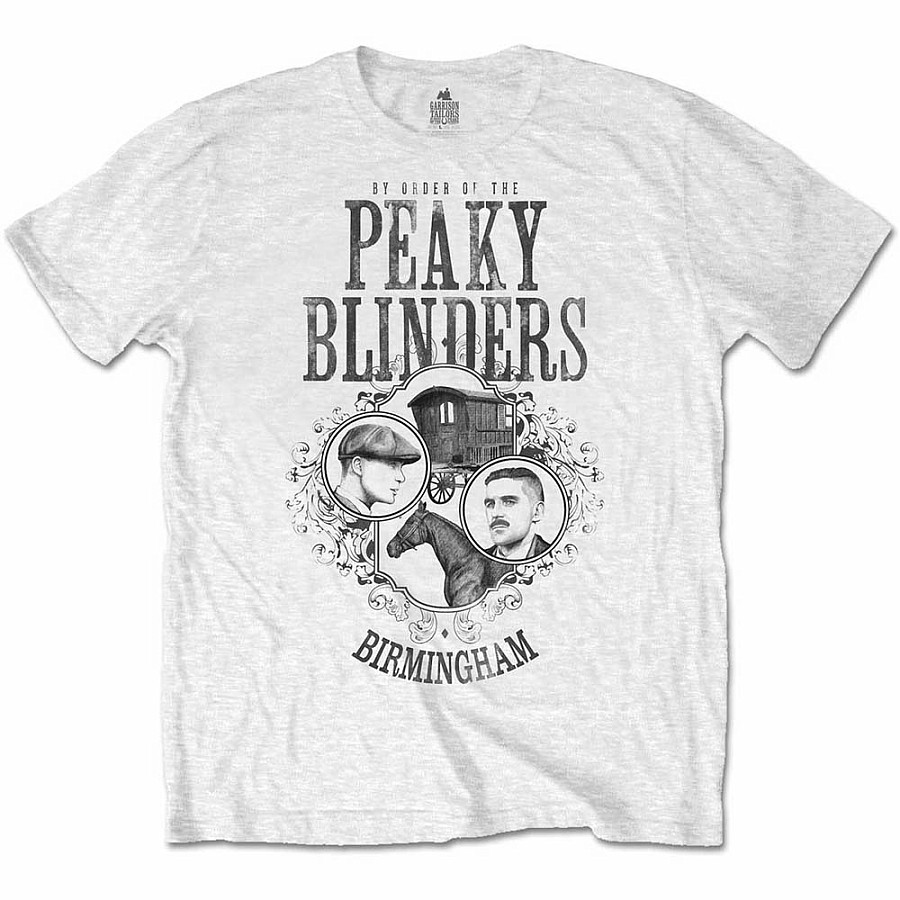 Peaky Blinders tričko, Horse &amp; Cart White, pánské, velikost S