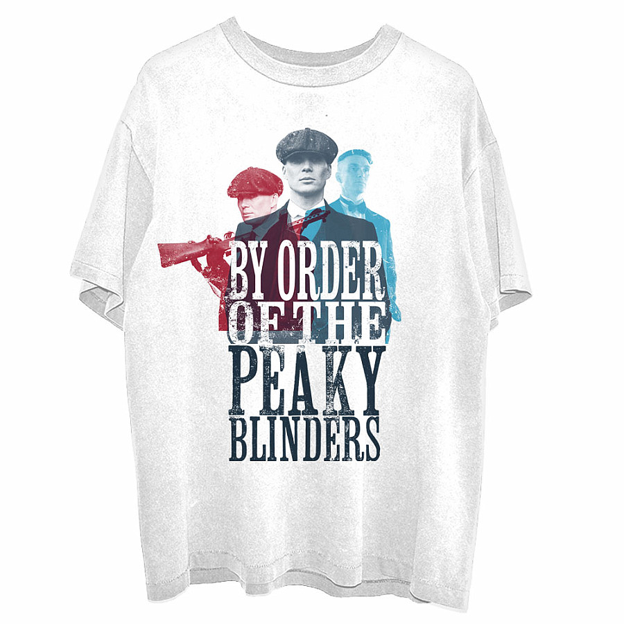 Peaky Blinders tričko, 3 Tommys White, pánské, velikost XXL