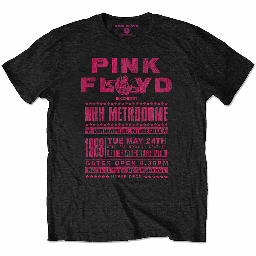 Pink Floyd tričko, Metrodome &#039;88 Black, pánské, velikost XXL
