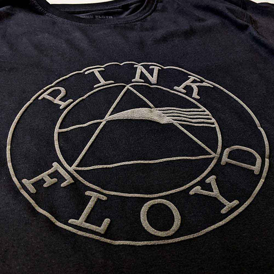 Pink Floyd tričko, Circle Logo Hi-Build Black, pánské, velikost XXL