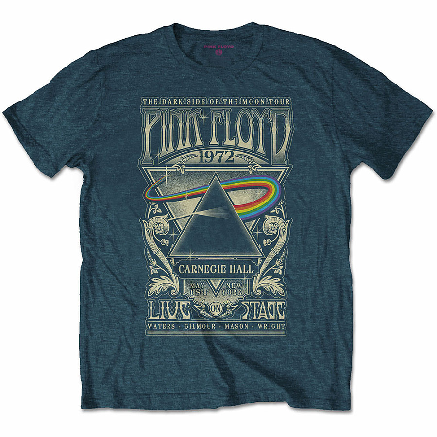 Pink Floyd tričko, Carnegie Hall Poster Denim Blue, pánské, velikost XXL