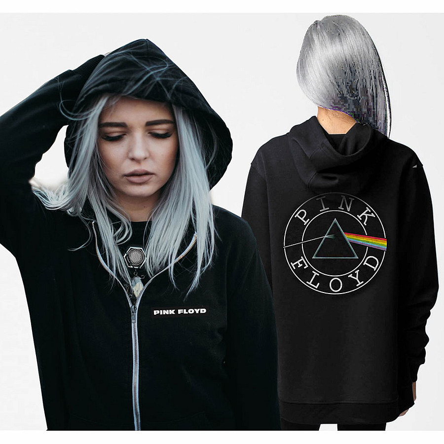 Pink Floyd mikina, Circle Logo BackPrint Zip, dámská, velikost XS