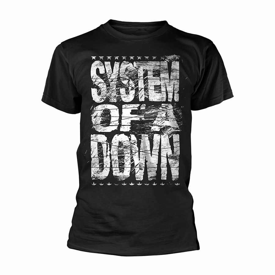 System Of A Down tričko, Distressed Logo Black, pánské, velikost S