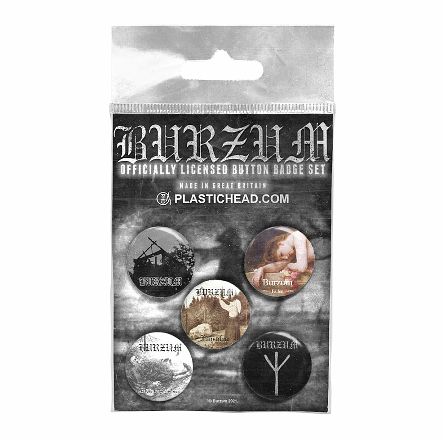 Burzum set 5-ti placek 25 mm, Button Badge Set 1 Burzum