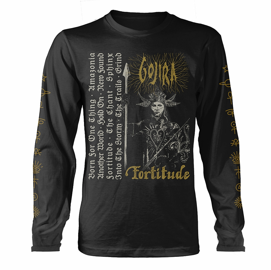 Gojira tričko dlouhý rukáv, Fortitude Tracklist Black, pánské, velikost L