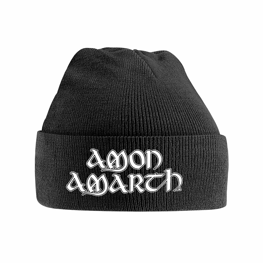 Amon Amarth zimní kulich, White Logo Black