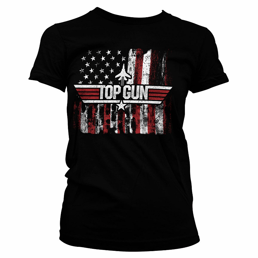 Top Gun tričko, America Girly Black, dámské, velikost XL