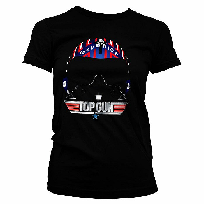 Top Gun tričko, Maverick Helmet Girly Black, dámské, velikost M