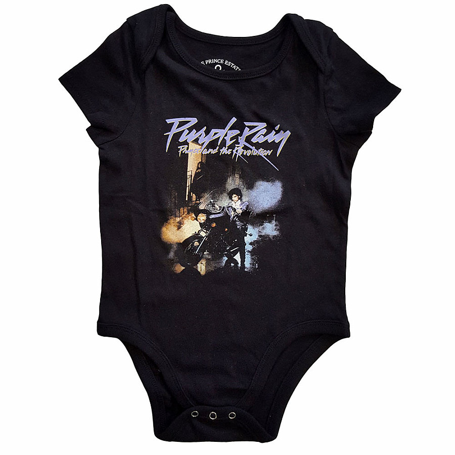 Prince kojenecké body tričko, Purple Rain Black, dětské, velikost L velikost L (6-9 měsíc)