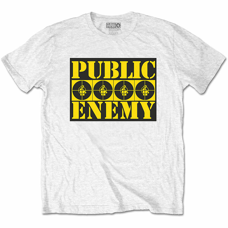 Public Enemy tričko, Four Logos White, pánské, velikost S