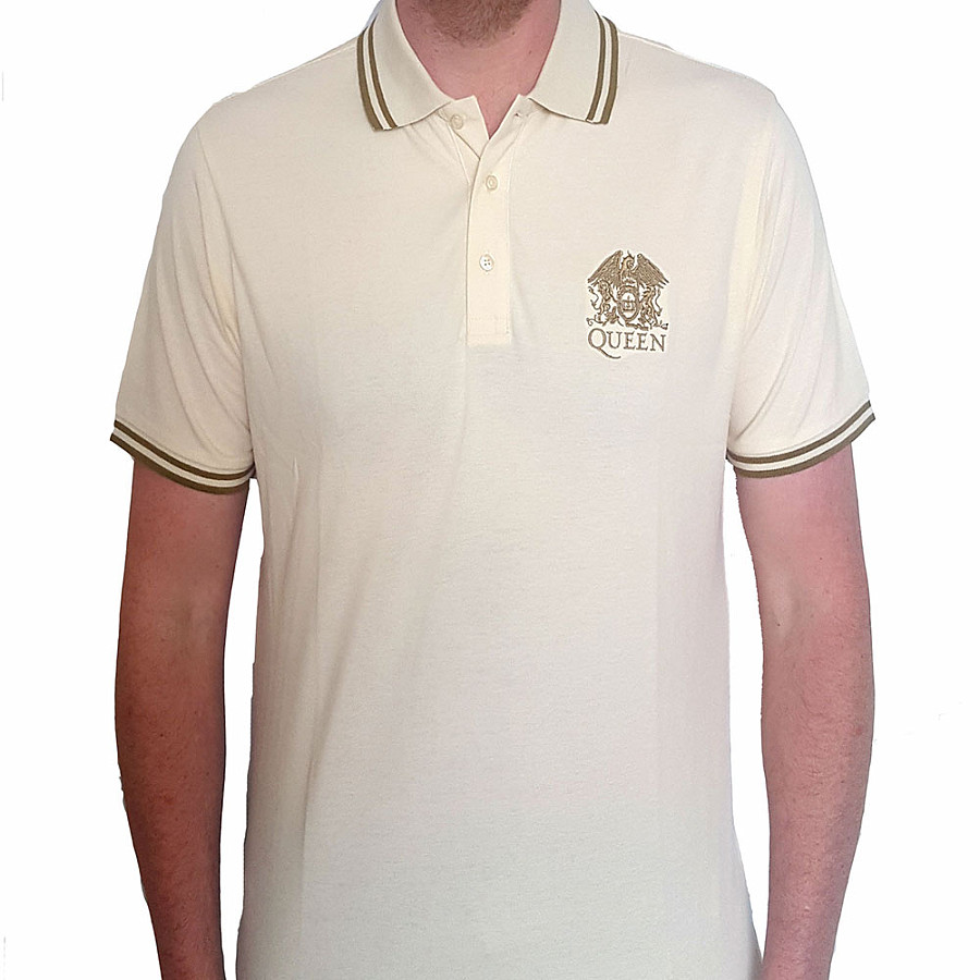 Queen tričko, Crest Logo Polo Natural, pánské, velikost XL