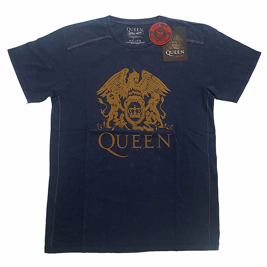 Queen tričko, Classic Crest Snow Wash Navy, pánské, velikost XXL