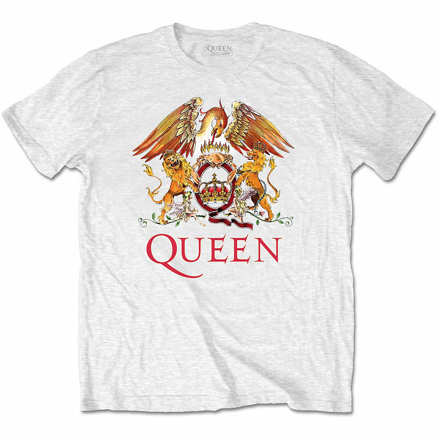 Queen tričko, Classic Crest White, pánské, velikost XXL