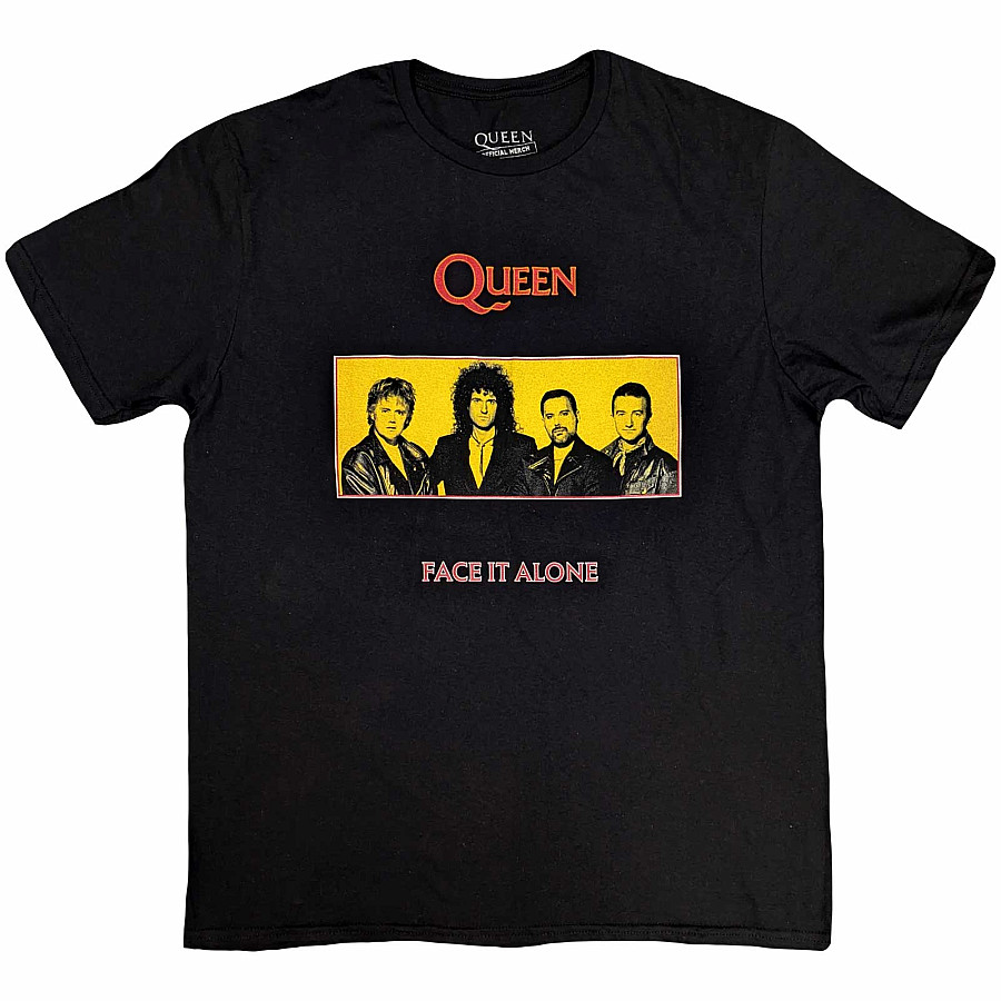 Queen tričko, Face It Alone Panel Black, pánské, velikost XL