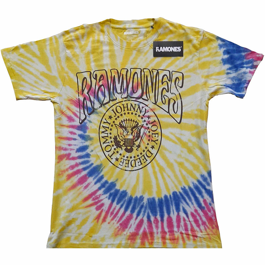 Ramones tričko, Crest Psych Dip Dye Wash Yellow, pánské, velikost XL