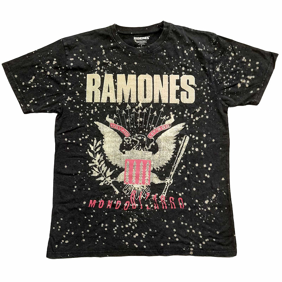 Ramones tričko, Eagle Dip Dye Wash Black, pánské, velikost L
