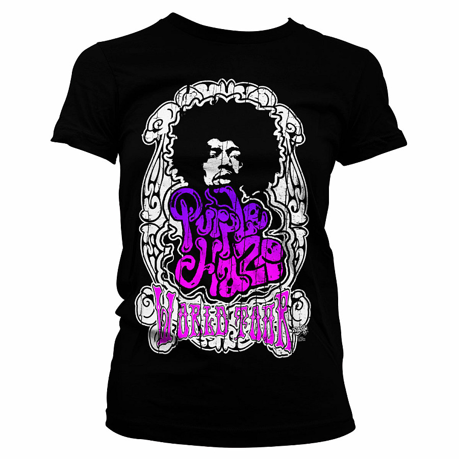 Jimi Hendrix tričko, Purple Haze World Tour Black, dámské, velikost S