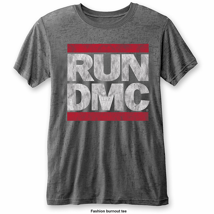 Run DMC tričko, DMC Logo Burn Out Grey, pánské, velikost XL
