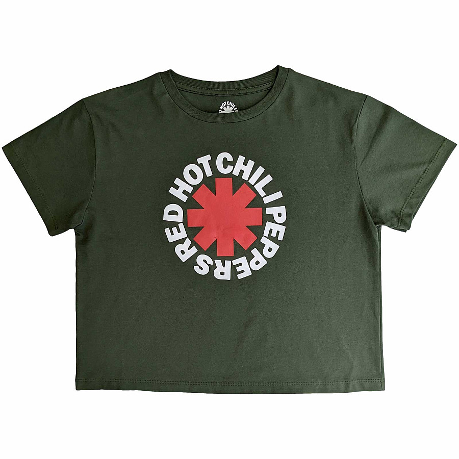 Red Hot Chili Peppers crop tričko, Classic Asterisk Green, dámské, velikost M