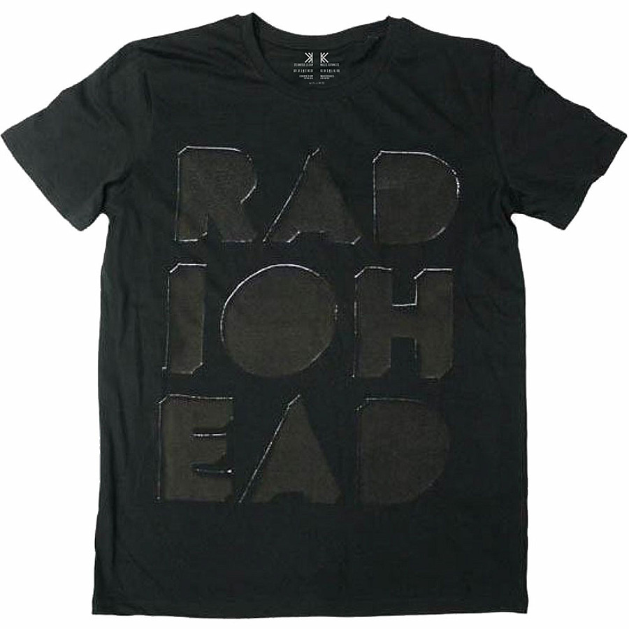 Radiohead tričko, Note Pad Debossed Organic Black, pánské, velikost XXL