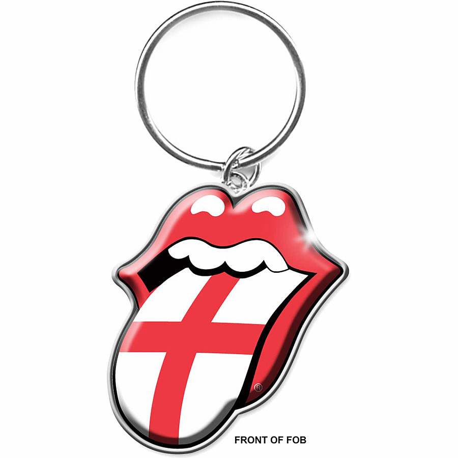 Rolling Stones kovová klíčenka 40 mm, England Tongue
