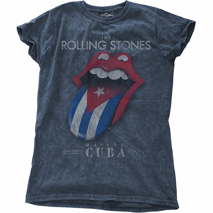Rolling Stones tričko, Havana Cuba Snow Wash Denim, dámské, velikost L
