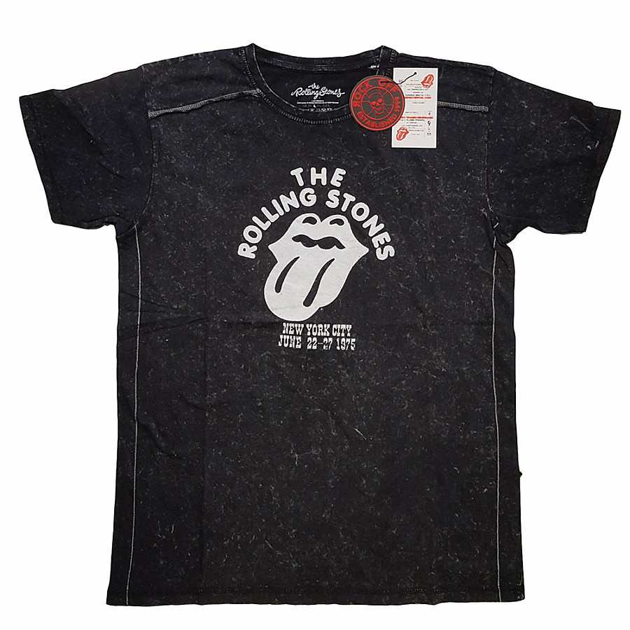 Rolling Stones tričko, NYC &#039;75 Snow Washed Black, pánské, velikost XL