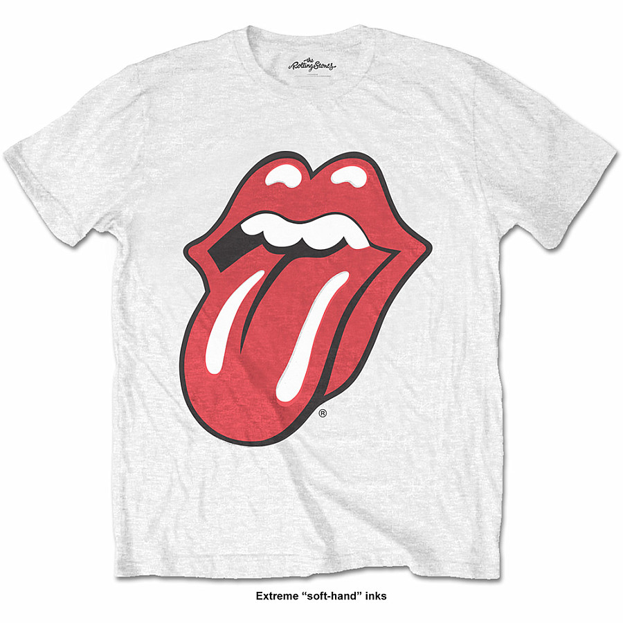 Rolling Stones tričko, Classic Tongue White, pánské, velikost S