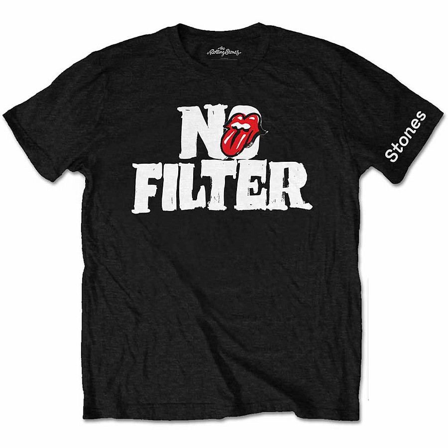 Rolling Stones tričko, No Filter Header Logo Black, pánské, velikost S