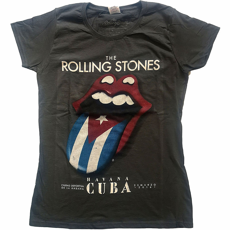 Rolling Stones tričko, Havana Cuba Girly Grey, dámské, velikost XS