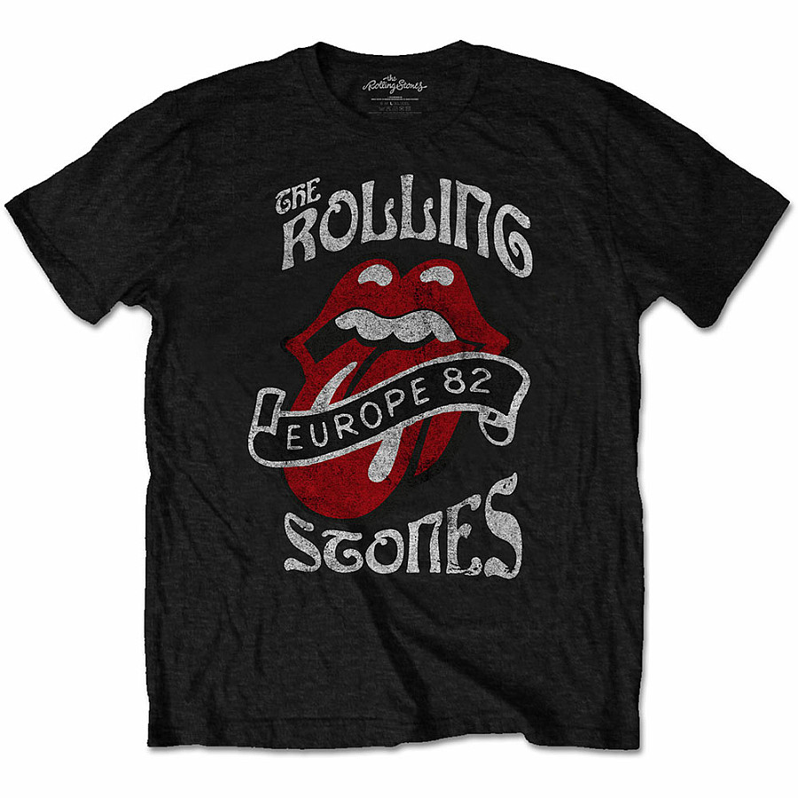 Rolling Stones tričko, Europe ´82 Tour Black, pánské, velikost XXL