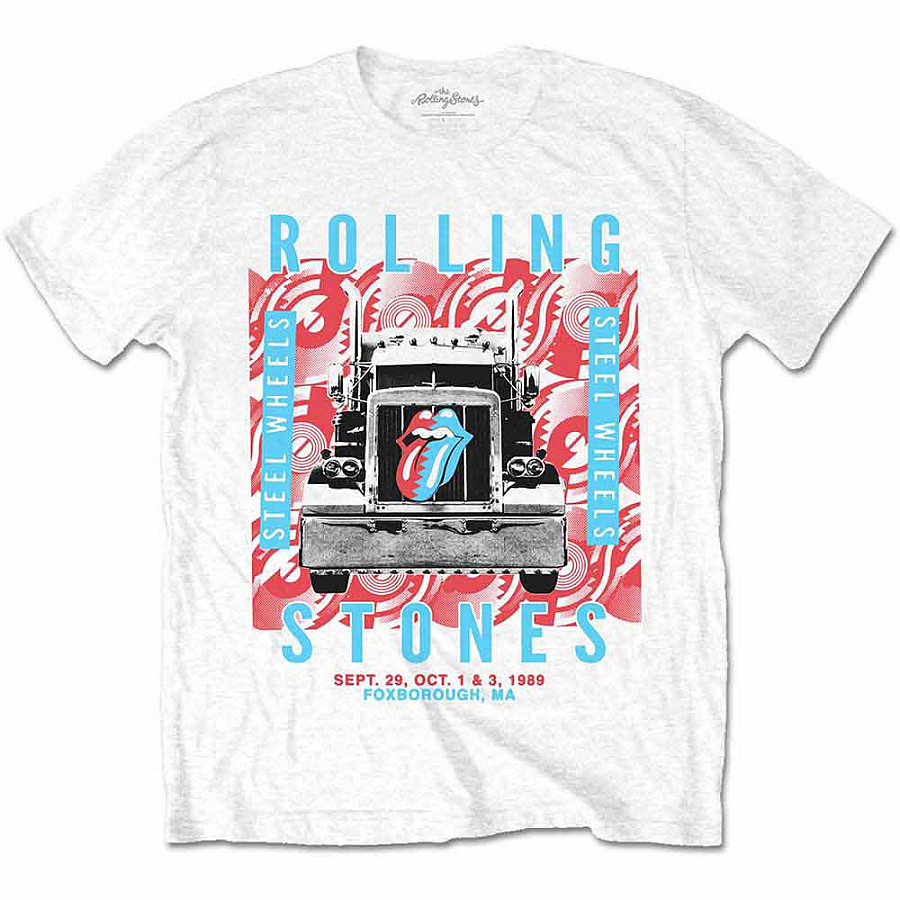 Rolling Stones tričko, Steel Wheels White, pánské, velikost S