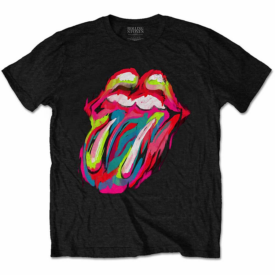 Rolling Stones tričko, Sixty Brushstroke Tongue Black, pánské, velikost XXL