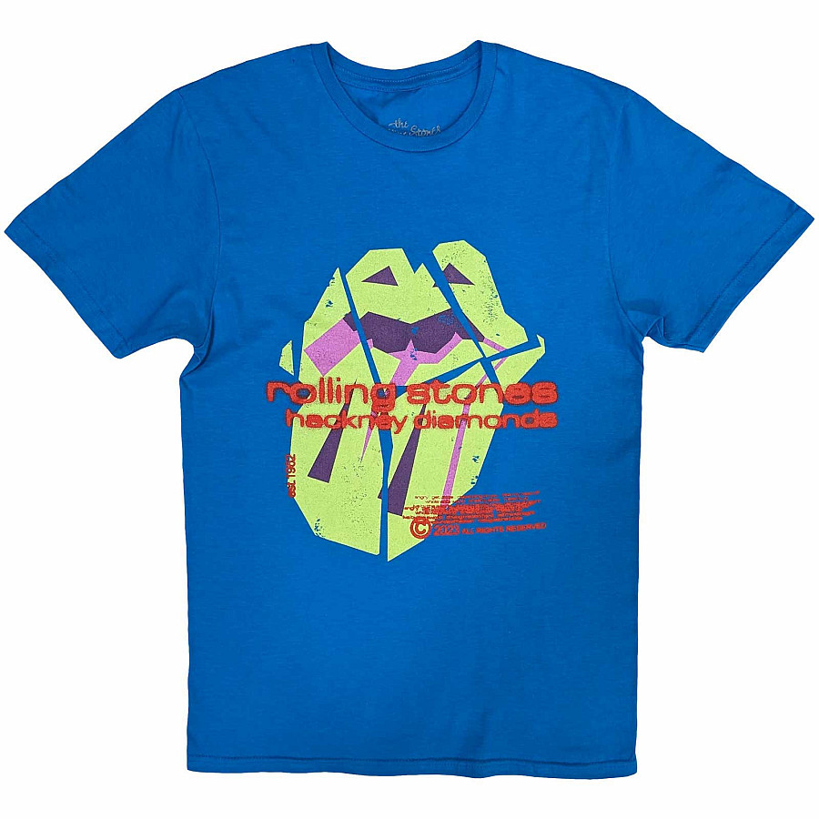 Rolling Stones tričko, Hackney Diamonds Neon Tongue Blue, pánské, velikost XL