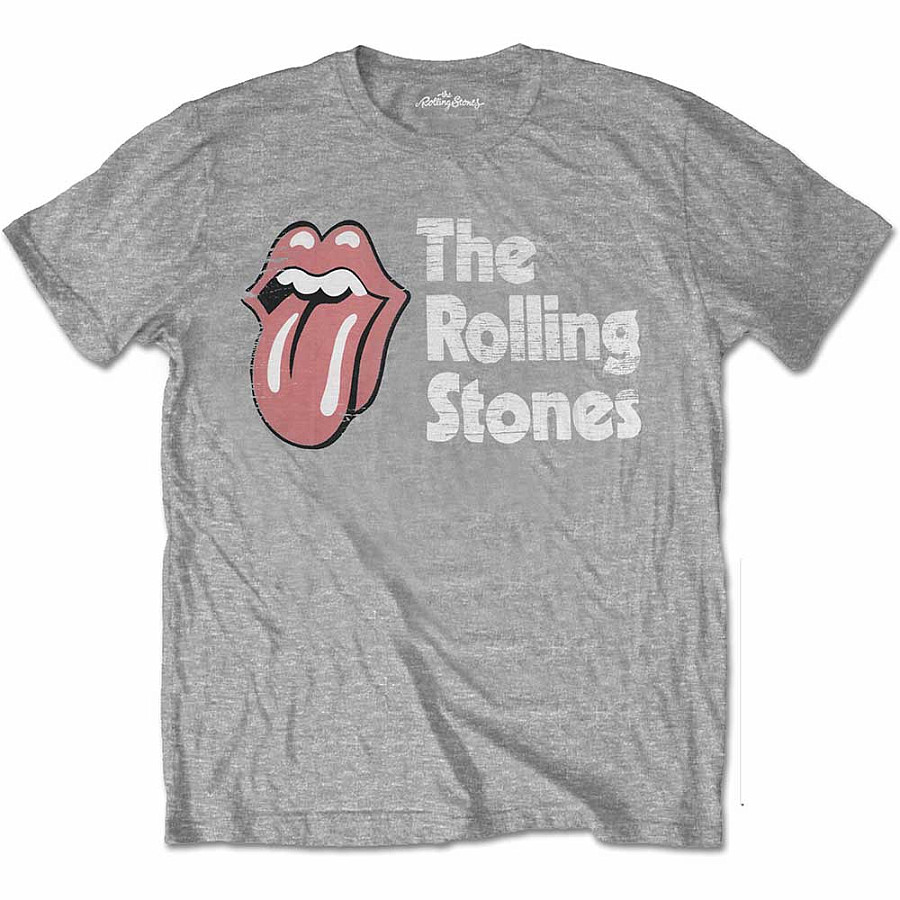 Rolling Stones tričko, Scratched Logo Grey, pánské, velikost XXL