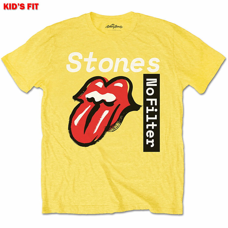 Rolling Stones tričko, No Filter Text Yellow, dětské, velikost XL velikost XL věk (11-12 let)