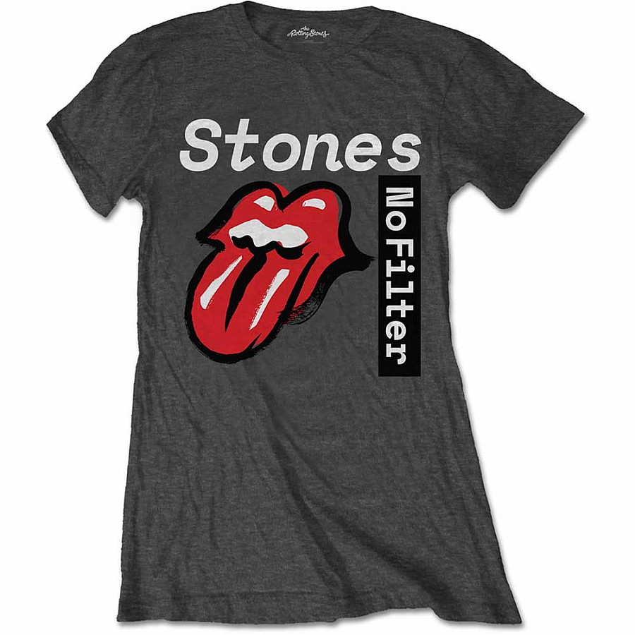 Rolling Stones tričko, No Filter Text Charc, dámské, velikost XL