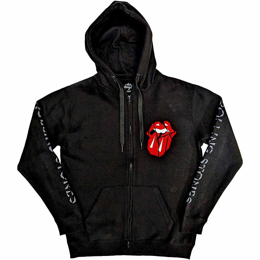 Rolling Stones mikina, Hackney Diamonds Shattered Tongue Zipp Black, pánská, velikost XXL