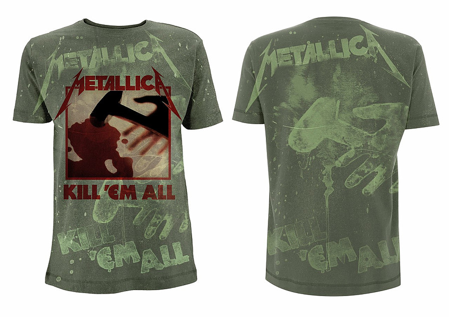 Metallica tričko, Kill &#039;Em All A/O Olive Green, pánské, velikost M